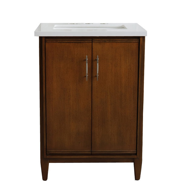 Red Barrel Studio® 25'' Freestanding Single Bathroom Vanity with White
